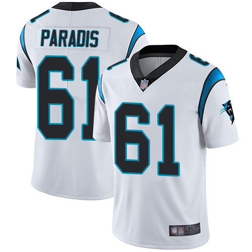 Carolina Panthers Limited White Men Matt Paradis Road Jersey NFL Football #61 Vapor Untouchable->carolina panthers->NFL Jersey